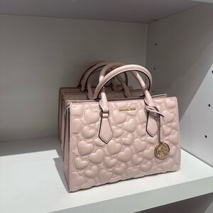 Michael Kors Blush Heart-Quilted Satchel